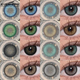 Purpdrank  2pcs Colored Contact Lenses Fashion Blue Green Eye Contacts Soft Black Lens Gray Beauty Pupils Brown Eyes Makeup Lens