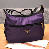 Purpdrank  Casual Waterproof Nylon Crossbody Bag for Women with Multiple kets Square Zipper Design Simple  Color Briti Sle