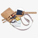 Purpdrank   New Casual Double Zipper Women's Single Shoulder Crossbody Bag Retro Simple Phone Bag Crossbody Bag Multifunctional Women's Bag