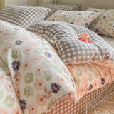 Purpdrank  Winter Double-sided Thickened Milk Flour Bed Set of Four Pieces with Warm Flange Coral Flour Quilt Cover and Flour Bed Sheet