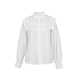Purpdrank  Cotton White Blouses Shirts for Women Top Cosy Whole Piece Floral Embroidery Long Sleeves Blouse Spirng Summer Boho Beach Blusas