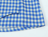 Purpdrank  Fashion Women Blue Plaid Slit High Waist Skirt Women Side Zipper Package Hips A-line Short Skirts Femme