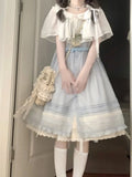 Purpdrank  New Lovely Japanese Style Patchwork Dresses Short Sleeve Kawaii Sweet Button Bow Dress Summer Women Fashion Cute Slim Clothes