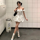 Purpdrank  Y2K Polka Dots Mini Dress Women Party Sexy Strapless Bandage Bud Dresses Summer Gyaru Korean Backless Bodycon Vestidos New