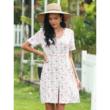 Purpdrank  Autumn And Winter Dress Female Long Sleeves Round Collar Slim Temperament Joker Printing And Dyeing Skirt Female