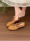 Purpdrank  Summers Cover Toe Weave Women Slippers Elegant Comfortable Slip On Slingback Mules Slides Shoes