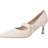 Purpdrank  new Spring Fairy Style Wedding Shoes Niche High-end Pearl Single Shoes Formal Women Shoes