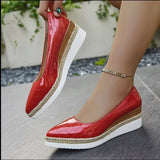 Purpdrank  Fashionable Elegant Casual Women's Shoes Plus Size Slope Petite Pointed Toe Single Shoes Comfortable Synthetic Material Spring