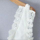 Purpdrank  White 3D Dot Spliced Lace Tie Bow Tassel Sexy Corset Women Summer Tank Tops Lacing up Bandage Strap no Button Crop Top