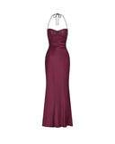 Purpdrank   European American New Sexy Strapless Sequin Satin Solid Color Backless Tie Bodycon Dress Summer Maxi