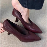 Purpdrank  Pointed Toe Women High Heels Shoes Sexy Elegant Shallow Leather Shoes  Trend Winter Fashion Dress Walking Zapatillas