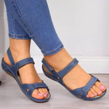 Purpdrank  New Thick Bottom Slope Heel Buckle Sandals Summer Solid Color Open Toe Casual Fashion Simple Breathable Comfortable Sandals