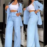 Purpdrank 2025 Woman Elegant Sets Autumn Fashion Women's Notched Collar Coat & Pocket Design Pants Set Work Commuting Two Piece Suit