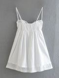 Purpdrank   Sexy White Spliced Embroidery Lace Bra Corset style Mini Dress Women Backless Party Skater Short Sling Robe Holiday