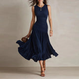 Purpdrank  Summer Elegant Long Party Dress Women Fashion Sleeveless O-neck Slim A-line Maxi Dresses Casual
