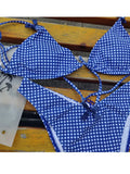 Purpdrank  Sexy Bikinis Plaid Print Swimsuit Women Bow Swimwear Bandage Bikini Set Low Waist Beachwear Halter Biquini Triangle Thong