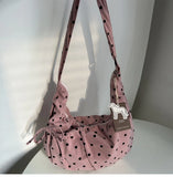 Purpdrank  Canvas Hobos Bags Women's Drawstring Pleated Large Capacity Corduroy Commuting Shoulder Bag