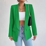 Purpdrank  Spring Blazers Women Turn-down Collar Office Lady Slim Outerwear Elegant Long Sleeve Solid Chic Jackets Women's Blazers