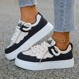 Purpdrank  Fashionable Low Cut Women's Classic Casual Outdoor Thick Sole Height Increasing Running Sports Color Blocked Vulcanized Shoes