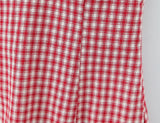 Purpdrank  Sexy Red White Plaid Spliced Lace Lacing Up Bow Halter V Collar Mini Dress Women Ruffles Hem A-line Short Dresses Robe Vestidos