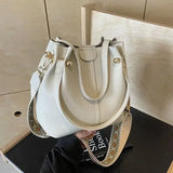 Purpdrank  High Quality Solid PU Bucket Shoulder Soft Crossbody Bags Korean High-end Design Large Capacity Women's Handbags