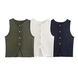 Purpdrank  Women's 2025 Fall Slim Fit Cropped Knit Vest Asymmetrical Ribbed Sleeveless White Sweater Vest for Office Casual Summer Wear