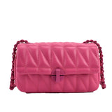Purpdrank  Embroidery Thread Chain Crossbody Bags For Women 2023 Latest Luxury Designer Handbag PU Leather Street Shoulder Bag Bolsos
