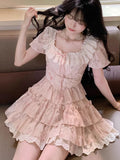 Purpdrank  French Style Sweet Elegant New 2 Piece Sets Women Cute Bow Y2k Tops + Cake Skirts Harajuku Female Korean Popular Clothing 2025