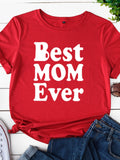 Purpdrank  Women's Loose round Ne ort Sve Cotton T-irt Thin Mom Ever Best Mom Ever Street Sle Print Creative Design Spring Su...