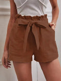 Purpdrank   Shorts Women Bow Tie Lace Up Wide Leg Shorts High Waist Pockets Casual Streetwear Summer New Fashion Loose Shorts