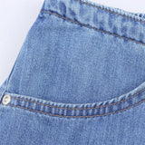 Purpdrank  high waisted bow decoration summer new women's fashion slim fit versatile casual denim mini skirt