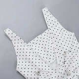 Purpdrank  Spring New Xiaoxiangfeng Temperament Elegant Slim Polka Dot Square Neck Vest  Pendulum Dress Niche Fashion and Comfort Beautiful