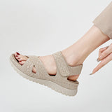 Purpdrank  European And American Sports Casual Sandals New Velcro Hollow Thick-Soled Women's Sandals Lightweight Comfortable And Simple
