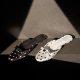 Purpdrank   New Summer Polka Dot Open Toe Woman Slippers Elegant Stripper Thin Heels Ladies Mules Slides Shoes Zapatos De Mujer