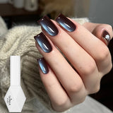 Purpdrank  1Pcs 10ML New Blue Nails Whitening Nail Art Super Flash Purple Blue Glass Bead Cat Eye Gel Nail Polish Autumn Nails