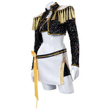 Purpdrank  Mira Cosplay Costume Wig Shoes Black Coat Singing Suit Song-Promotion Costume Women Halloween Party Role Playing Outfit