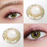 Purpdrank  2Pcs Eyes Contacts Lenses with Prescription Myopia Green Eyes Colored Lenses Beauty Pupil Diameter 14.5mm Yearly Use