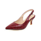 Purpdrank  Pointed Toe Summer Sandals Women's Mules and Slingback Shoes Female Large Size 45 47 Elegant Heels Party Office Shoes For Women