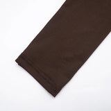 Purpdrank  Long Sleeve Ruched Mini Dress Women Fashion Brown O Neck Long Sleeve Slim Bodycon Dress for Daily Office Dating Outfits