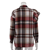 Purpdrank  Vintage Long Sleeves Pocket Blouses Collared Casual Tops 2025 Plaid Shirts for Women Spring Autumn Ruffle Button Down Shirts