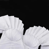 Purpdrank  Folds Puff Skirt Set Celebrity Outfits Sexy Women Skirt Two Piece Set Elegant Off Shoulder Long Lantern Sleeve Ruffle Corset Top