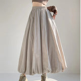 Purpdrank  Gigh Quality Spring Summer Vintage Cargo Bud Women's Skirts High Waist Solid Casual A-line Skirts Pockets Female Faldas