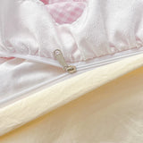 Purpdrank  Princess Style Bedding Sets 2025 Ruffle Lace Quilt Cover Romantic Pink Bed Sheet Sets Woman Girls Bedroom Duvet Cover Set 4pcs