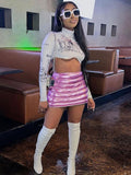 Purpdrank - Shiny Quilted Women Skirt Autumn Fashion Warming Y2K Concise Street Style Clothing High Waist Elastic Female Streetwear