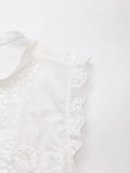 Purpdrank   Summer White Embroidery Flower Spliced Lace Sleeveless Tank Women Lacing Up Bow Front Loose Tank Top Crop Tops