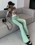 Purpdrank  Bell Bottom Trousers High Waist Shot Womens Flared Jeans South Korea Streetwear On Sale 2025 Quality R Xxl Denim Pants for Women