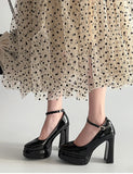 Purpdrank  Spring Thick Heel Women Mary Jane Shoes Fashion Ankle Strap Ladies Elegant Wedding Party Pumps