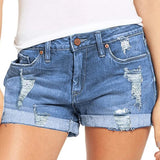 Purpdrank  European and American Summer New Sexy High Waist Tight Piercing High Elasticity Jeans for Women Denim Shorts Plus Size