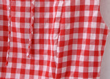 Purpdrank  Sexy Red Gingham Plaid Mini Sleeveless Dress Women Bow O Neck Zipper Back Low Waist Ruched Hem Swing Tank Dresses Vestidos Black