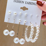 Purpdrank - Gold Color Pearl Hoop Earrings Set Metal Dangle Earrings Vintage Circle Geometric Twist for Women Girls Trendy Jewelry Gifts
